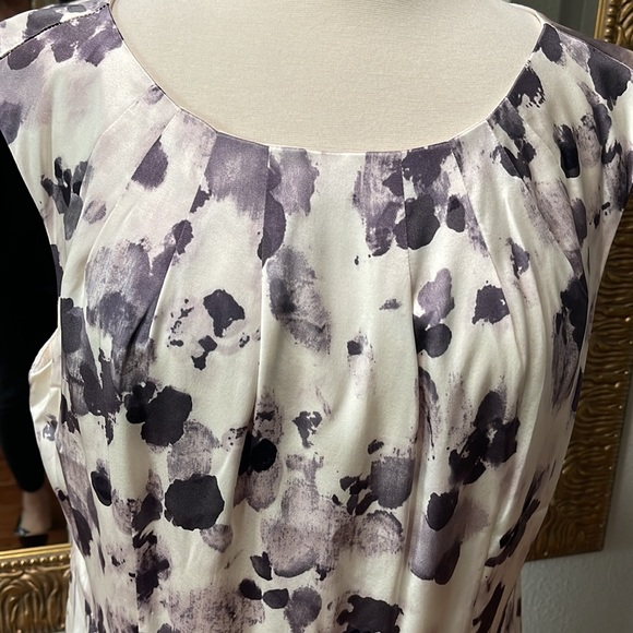 Ann Taylor Silk Purple and Ivory Dress - Picture 6 of 9